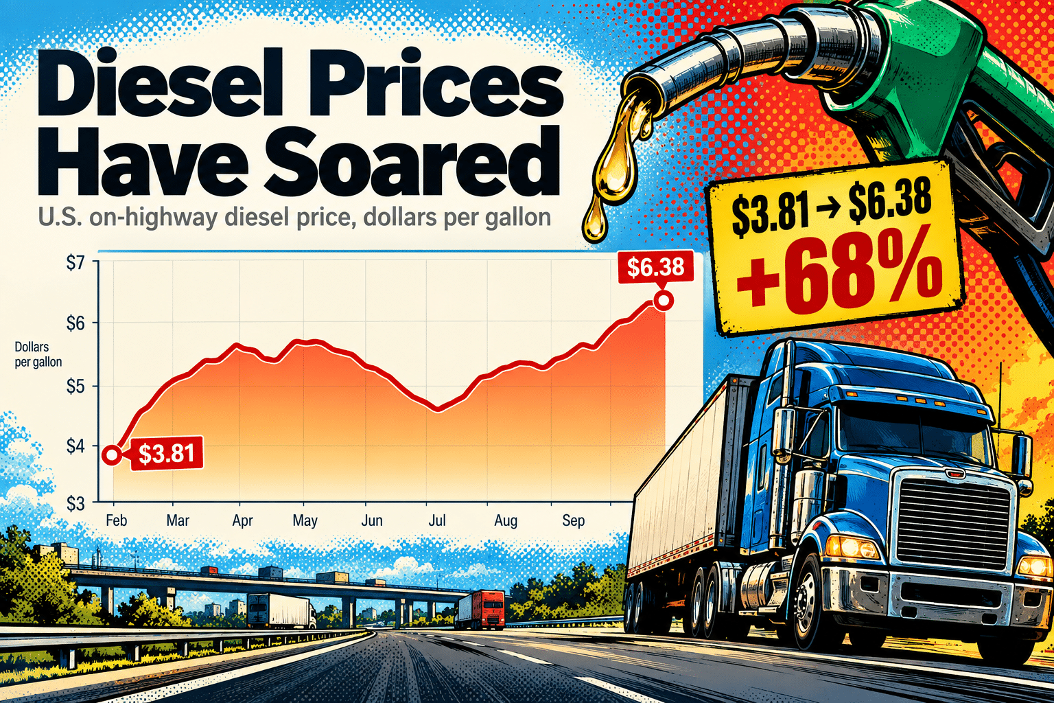 Diesel prices infographic