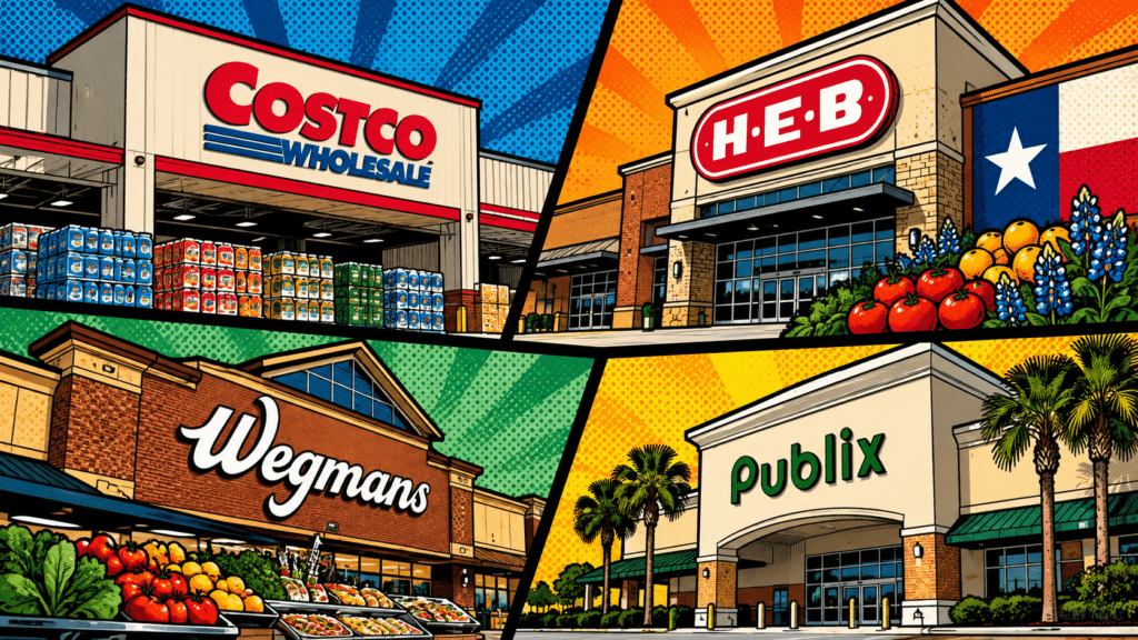 Costco Publix HEB Wegmans