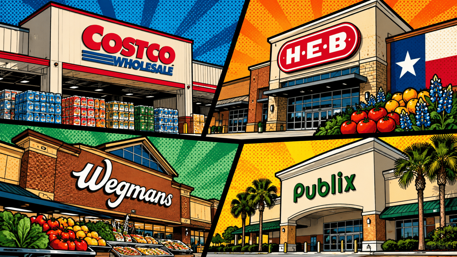 Costco Publix HEB Wegmans